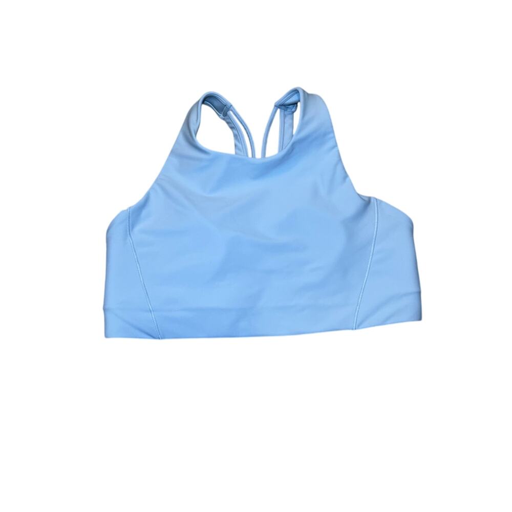 Athleta Light Gray Strappy Back Sports Bra Large Medium Support Yoga Gym‎ Crop